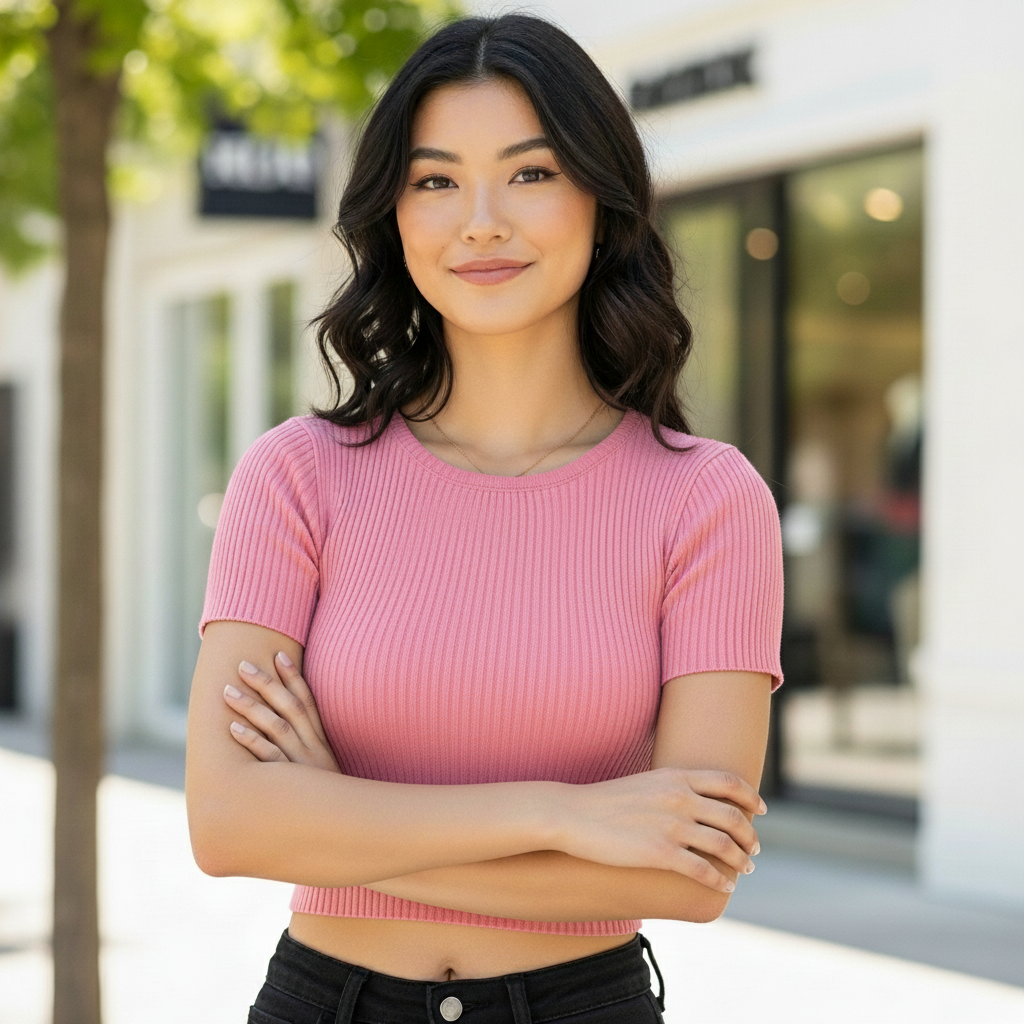 Route 99 Ribbed Crop Top – Authentic, Stylish & Comfortable Fit