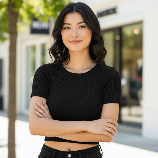 Route 99 Ribbed Crop Top – Authentic, Stylish & Comfortable Fit