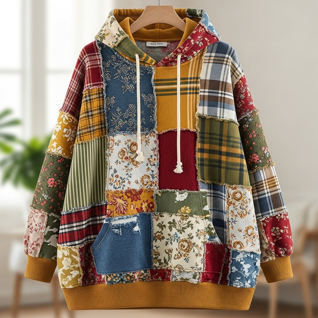 UrbanEdge Patchwork Hoodie – Authentic, Premium Comfort & Unique Streetwear Style